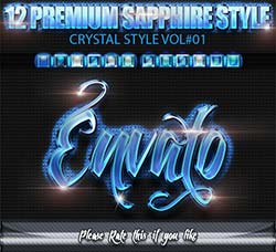 12个水晶风格的PS图层样式：12 Premium Crystal Styles Vol 1